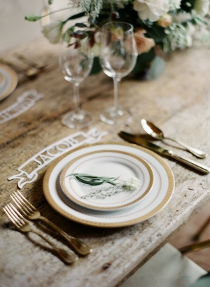 Neutral Gold and Ivory Place Setting