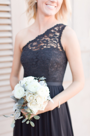 Black Lace Halter Bridesmaids Dress