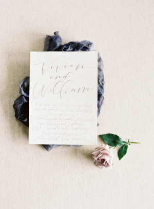 Dark Gray Calligraphy Wedding Invitation