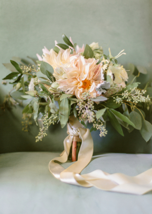Peach Dahlia Bridal Bouquet