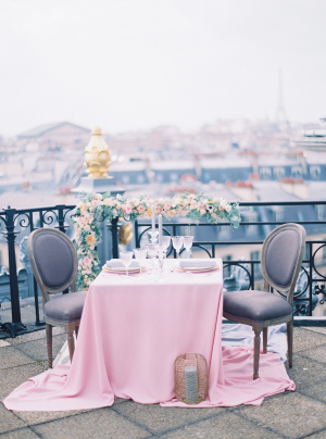 Pink and Gray Wedding Tabletop