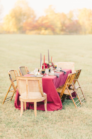Berry Colored Wedding Table