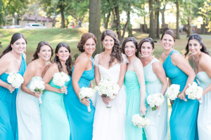 Bridesmaid Dresses in Shades of Blue
