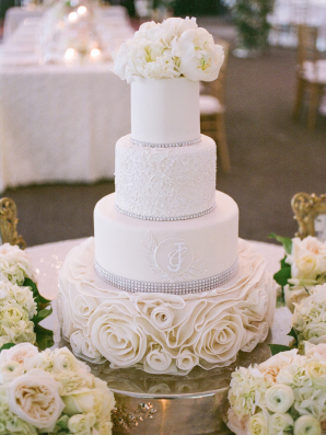 Tiered Wedding Cake with Peonies
