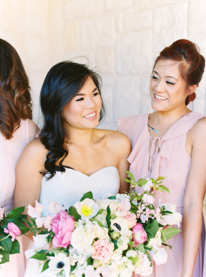 Bridesmaids in Pink Dresses