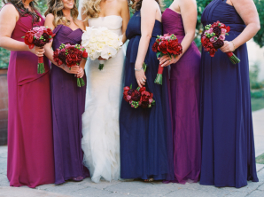 Bridesmaids in Shades of Purple
