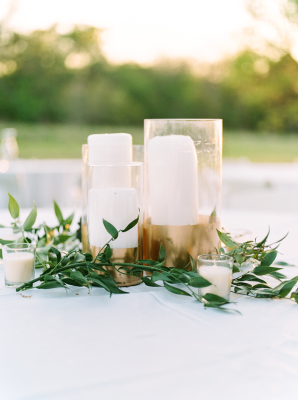 Pillar Candles and Greenery
