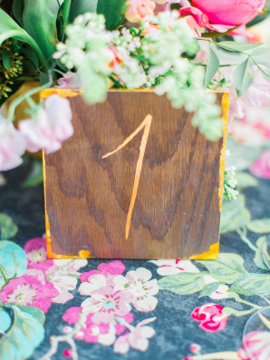 Distressed Wood Table Number