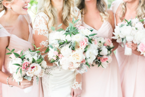 Pink and White Bridesmaid Bouquets