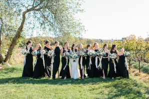 Bridesmaids in Their Own Black Dresses
