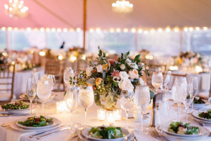 Tent Wedding with Pink Lighting