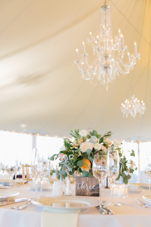 White and Peach Tent Wedding