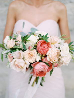Coral and Peach Wedding Bouquet