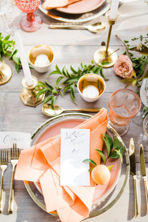 Peach and Gold Wedding Table