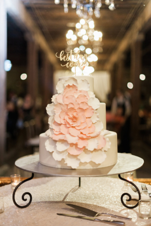 Ruffle Flower Wedding Cake