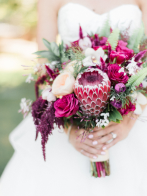 Burgundy and Garnet Bouquet with Protea