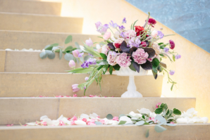 Flowers on Stairs for Wedding
