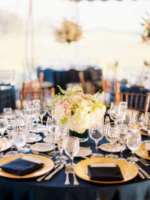 Gold and Navy Wedding Table
