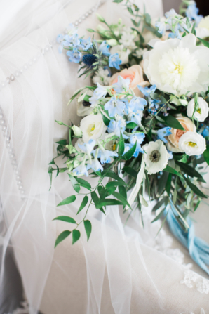 Bouquet of Blue and White Flowers