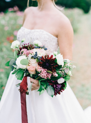 Garnet and Ivory Wedding Bouquet