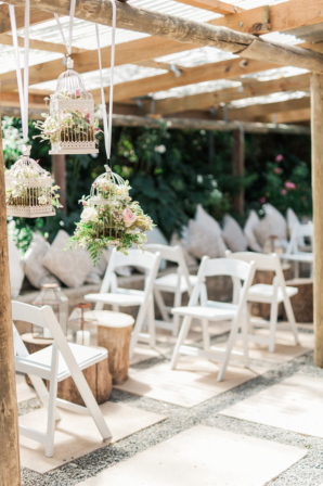 Greenery in Birdcages at Wedding