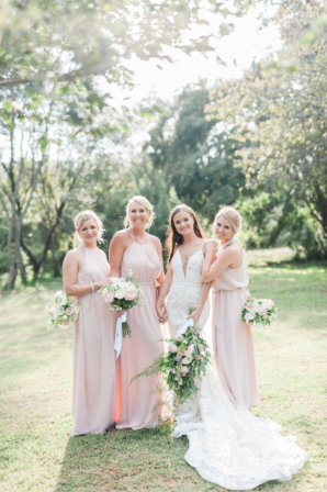 Pink Flowy Bridesmaids Dresses