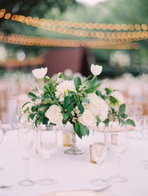 Ivory and Green Centerpiece