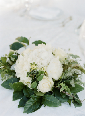 White Rose and Greenery Centerpiece