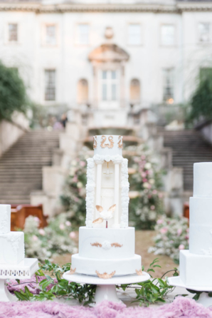 Dramatic Wedding Cake with Venue Details