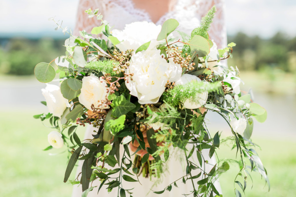Overflowing White and Greenery Bouquet