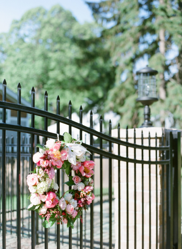 Wreaths on Gate to Wedding