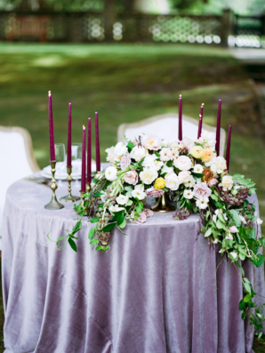 Purple and Green Elegant Wedding Table