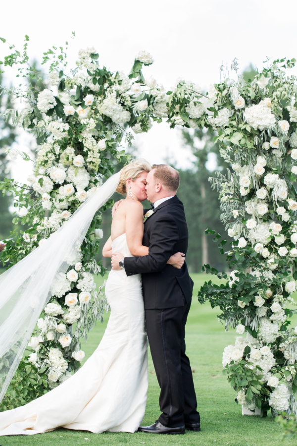 White and Green Elegant Flower Arch