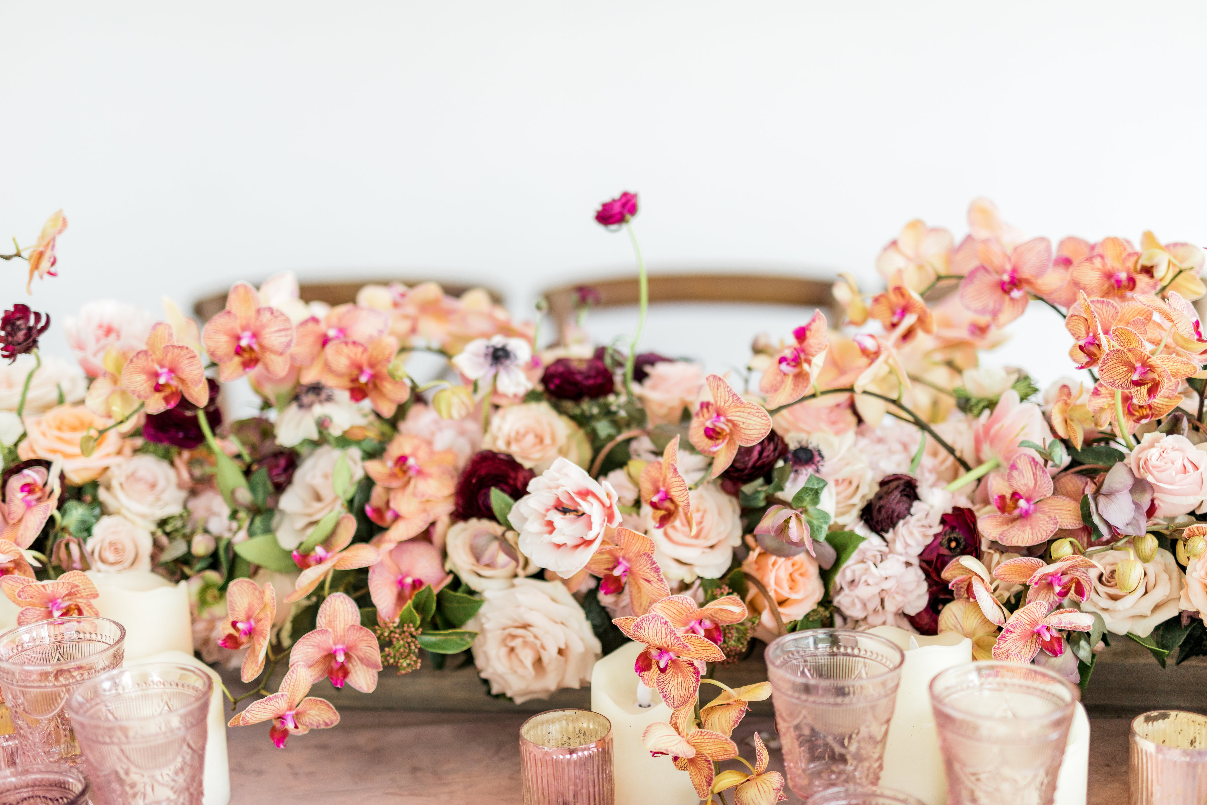 Coral Orchid Centerpiece