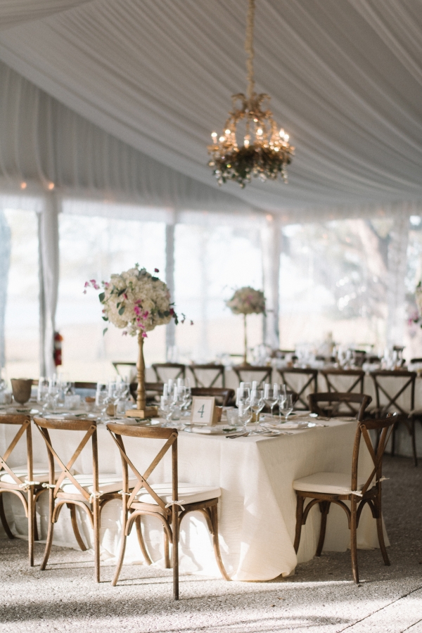 Elegant White and Gold Tent Wedding