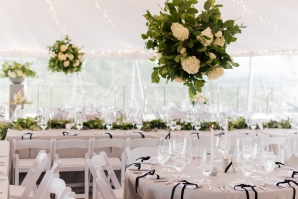 Tent Wedding with Tall Centerpieces