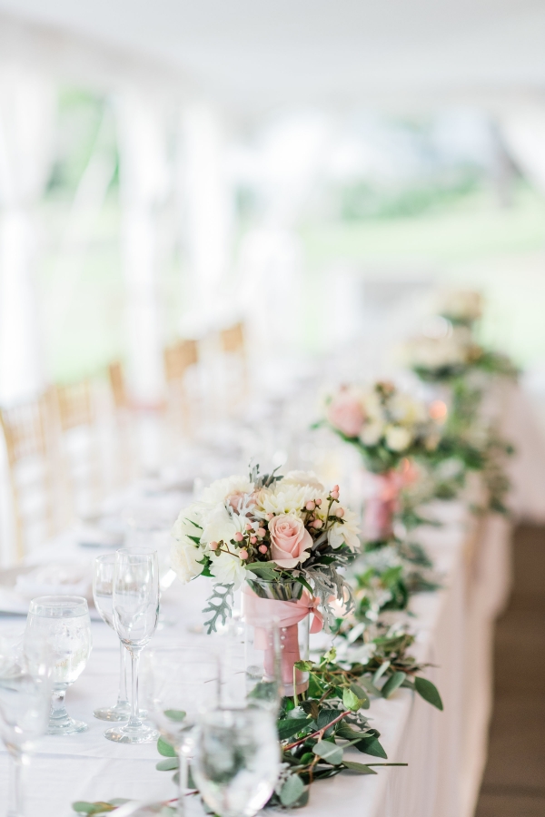 Blush and White Wedding in Tent