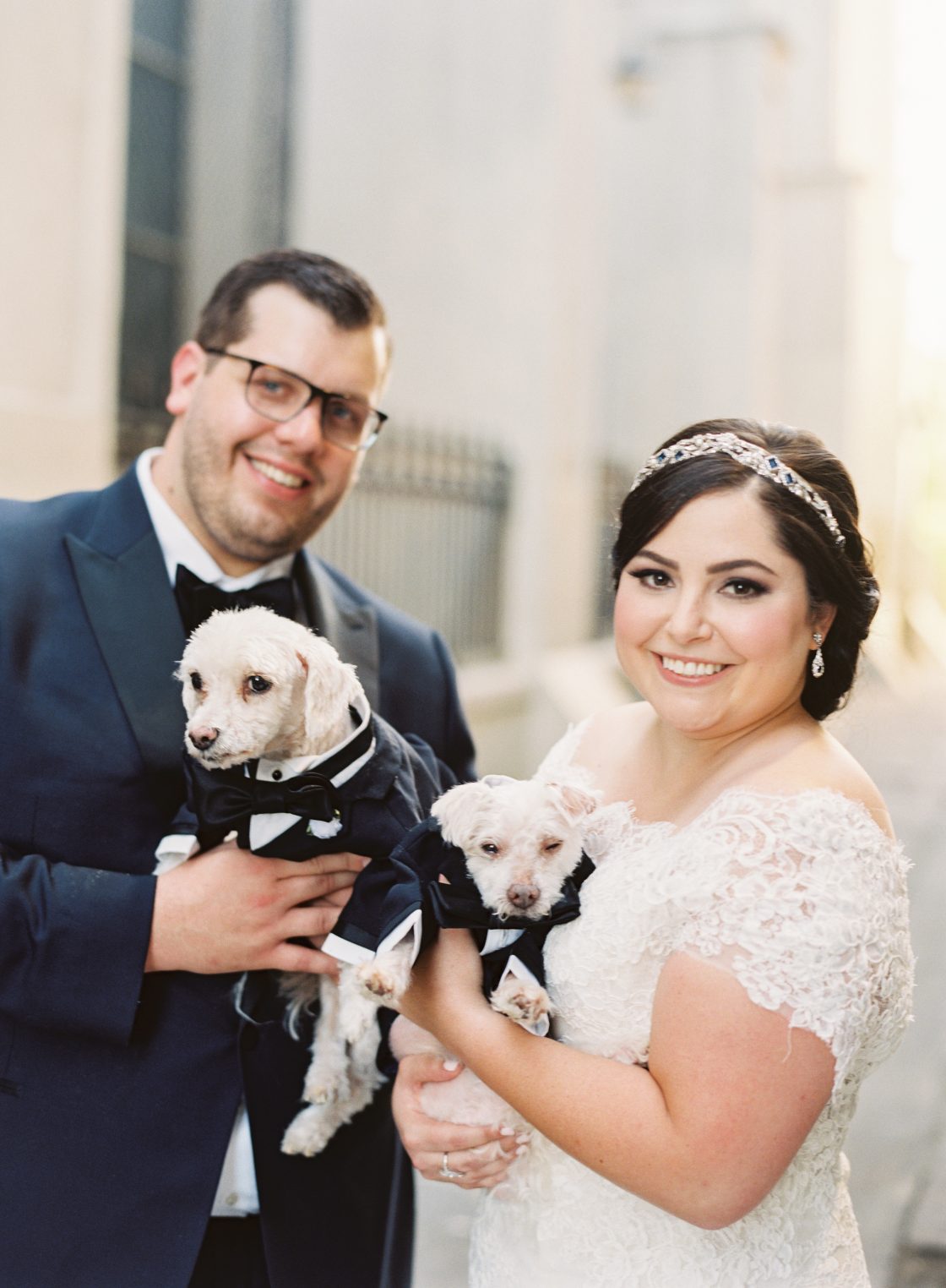 Bride and Groom with Dogs