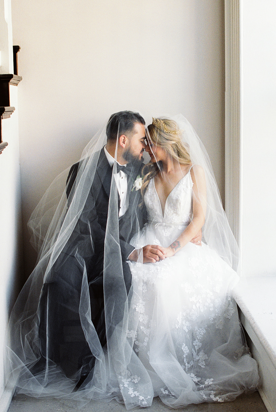 Bridal Veil Wedding Portrait
