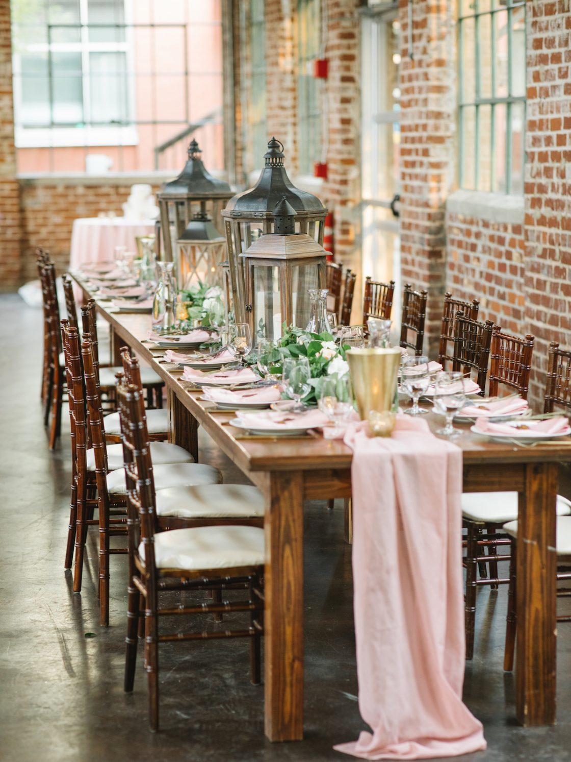 Rustic Industrial Romantic Wedding Reception Decor