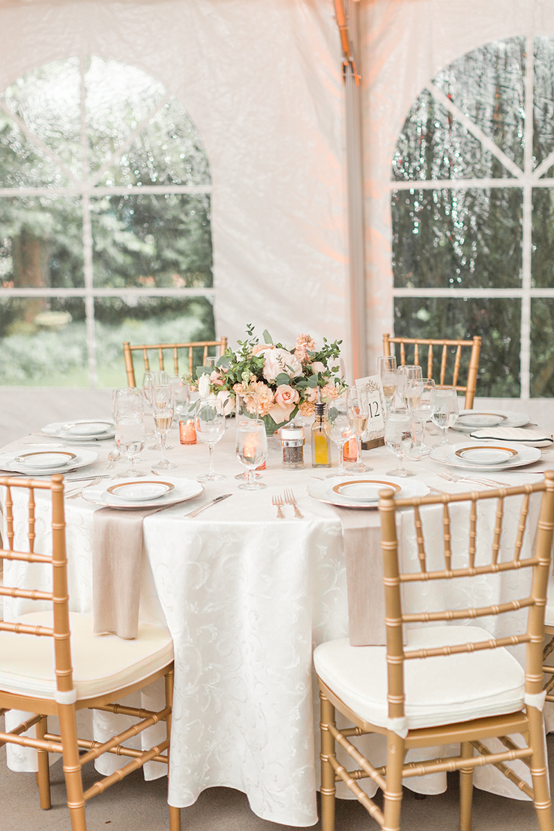 Elegant Peach Wedding Reception