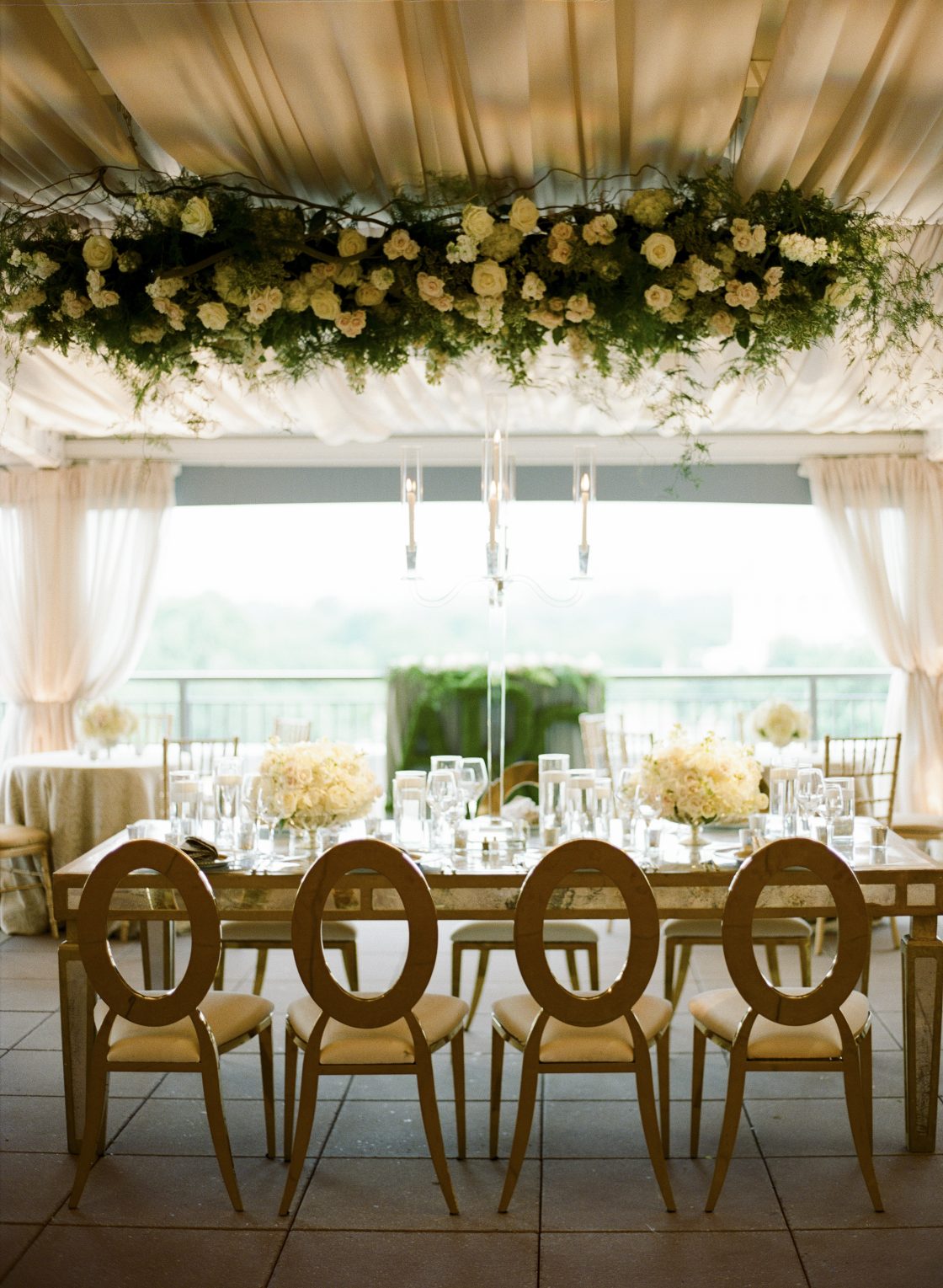 Gold and White Wedding Reception