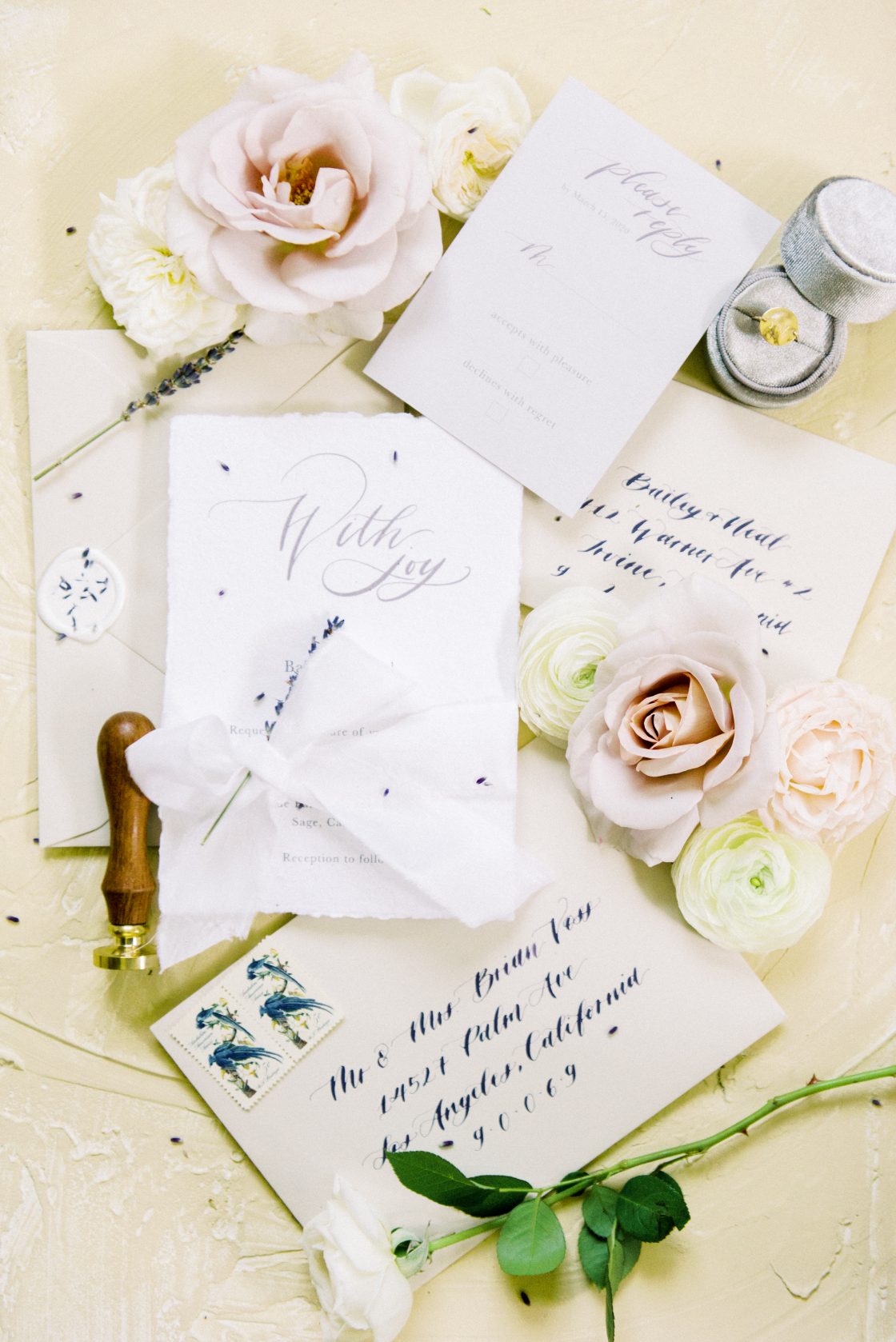Romantic Calligraphy Inspired Wedding Invitations
