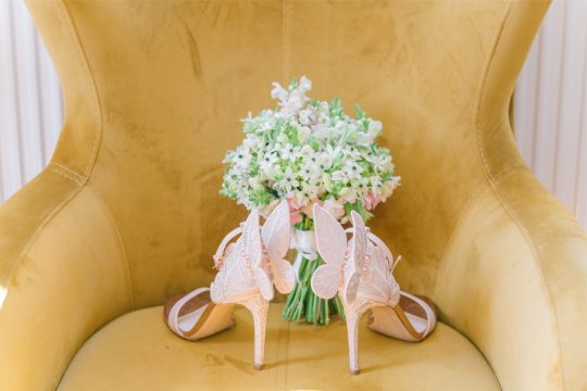 Rose Gold Butterfly Wedding Shoes